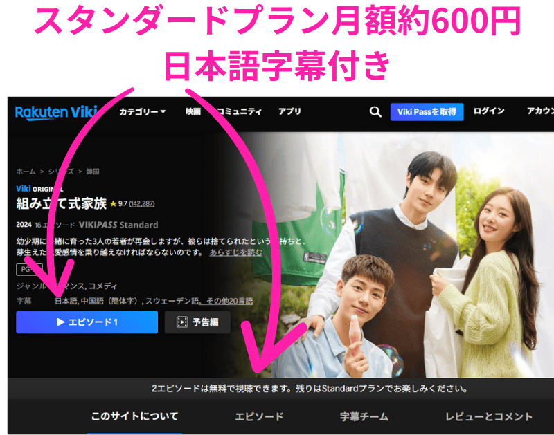 楽天Viki 組み立て式家族　配信中