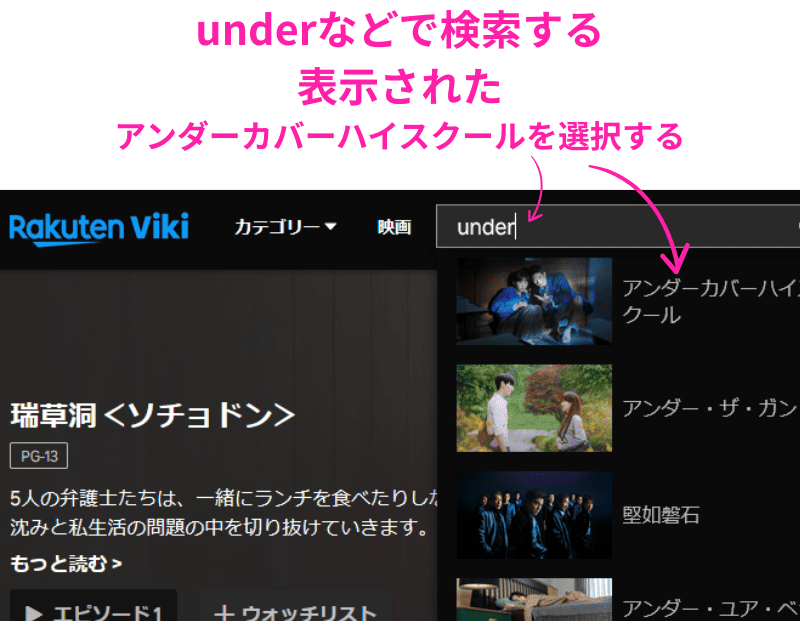 楽天Viki アンダーカバーハイスクール 検索