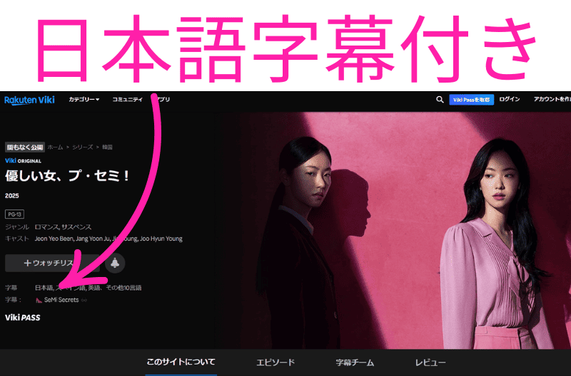 楽天Viki 優しい女、プ・セミ！ 配信